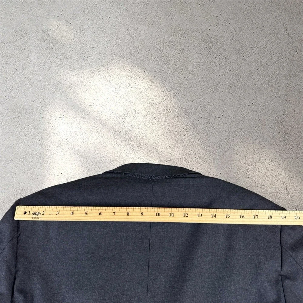 Hickey Freeman Loro Piana Tasmanian Super 130s Blazer Gray Mens 44R Madison